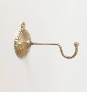 Industrial Brass <b>Wall</b> <b>Hooks</b> Load Bearing Utility Garage Workshop Coat Bag Hanging <b>Rack</b> Rustic Finish Durable Build - Product Image 5