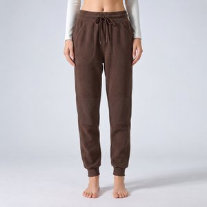 Pantalon de jogging en molleton bouclette pour femme, coupe large, avec revers côtelés, personnalisable OEM en gros, pour marques de mode américaines (Boutique Lines) - Product Image 2