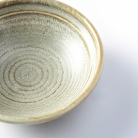 Petit bol à sauce en céramique japonaise Wabi Sabi à texture spirale et glaçure réactive