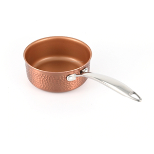 Copper <b>Saucepan</b> Stainless Steel Lid Hammered Finish Modern Design Durable Cooking Pot for Kitchen - Product Image 2