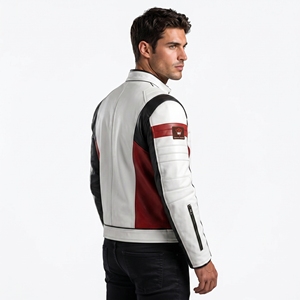Men Leather <b>Jacket</b> Premium Leather Outerwear Comfortable Lining Durable Construction Classic Design For Casual Daily Wear Travel - Product Image 3