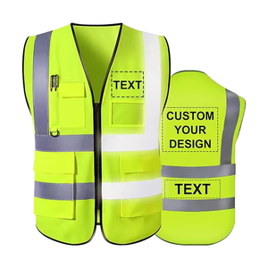 Chaleco de Seguridad Reflectante Fluorescente para Hombre con Diseño de Múltiples Bolsillos para Trabajos de Construcción, Seguridad y Mantenimiento - Product Image 1
