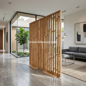 Paravent de séparation de pièce élégant, mobile, moderne, en bambou naturel avec panneau pour la maison, l'hôtel, le bureau et la décoration d'intérieur - Product Image 5