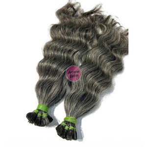 Extensions de cheveux vierges indiens Remy de qualité supérieure 12A, provenant d'un seul donneur, bruts, non traités, gris naturel, ondulés, à pointe plate, Arrow Exim - Product Image 3