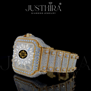 Custom Made Stainless Steel Analog Quartz Movement Luxury Men's Watch with Full Stone Setting - Product Image 4