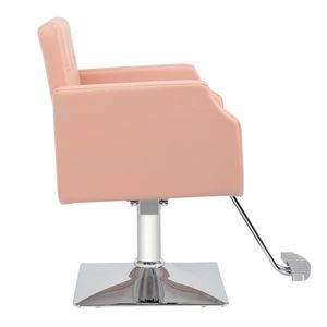 PVC Leather & Aluminum Alloy 150kg Capacity High Oil Pump Barber Chair with Square Rivet Type Chassis Available in Pink - Product Image 5