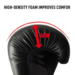 Guantes de Boxeo de Cuero Genuino con Logotipo Personalizado para Entrenamiento de Boxeo, Negros y Rojos, 12oz 14oz, Duraderos y Personalizados - Product Image 4