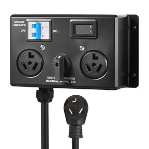 Interruttore Manuale per Ricarica EV NEMA 10-30, 24A Max 240V, Interruttore di Distribuzione Elettrica, Splitter EV, Multipresa - Product Image 1