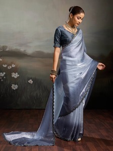 Sari de seda suave de primera calidad con lentejuelas, fabricante y proveedor de moda femenina de Surat - Product Image 2