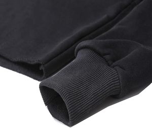 Sudadera con Capucha Negra Regular de Manga Larga, Color Sólido, Informal, de Felpa Tejida, para Mujer, para Otoño e Invierno - Product Image 2