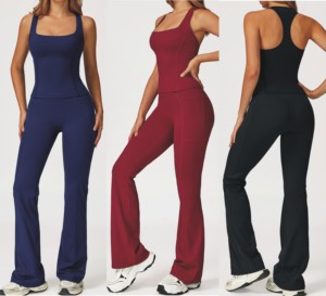 Conjunto Deportivo de Yoga para Mujer, Transpirable y Ligero, de Alta Calidad, con Top Deportivo y Leggings de Alta Elasticidad para Uso Diario en el Gimnasio y Yoga - Product Image 1