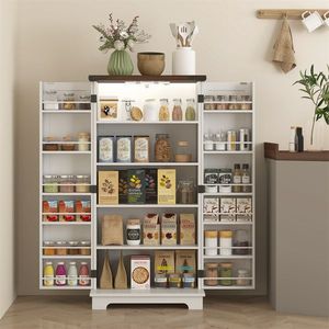 Mobile dispensa moderno in legno massello con pannelli in MDF e compensato - Product Image 6