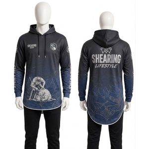 Sweat à capuche long haut de gamme avec logo personnalisé OEM ODM, doublure en laine de mouton, vente en gros directe usine - Product Image 4