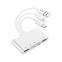 Lecteur de cartes USB C 5 en 1, adaptateur de mémoire SD TF, hub OTG avec boîtier ABS pour téléphone portable, ordinateur portable, extension de stockage portable