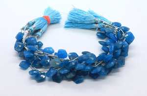 Natural Neon Blue Apatite Faceted <b>Leaf</b> Cut Gemstone Beads 10-11 MM Neon Blue Apatite Fancy Shape Loose Beads 8 Inch For Jewelry - Product Image 6
