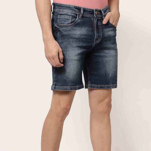 Custom <b>Men</b> Distressed <b>Jean</b> Shorts Oem Odm Comfortable Casual Street Fashion Supplier - Product Image 1