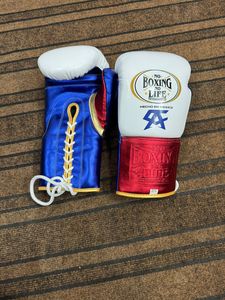 Gants de boxe No Boxing No Life, rouge et or, lacés, pour entraînement, fabriqués au Pakistan, pour adulte, en cuir de vachette respirant, personnalisables. - Product Image 5