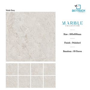 Grey Marble Look Granite Texture Glossy Anti-Slip 600x600 Porcelain Floor Tile for Bathroom Interior - Product Image 3