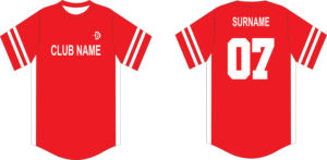 Camiseta de Béisbol Roja Personalizada con Nombre del Club y Apellido 07, Impresión por Sublimación, Unisex, Adulto, Manga Corta, Cuello Redondo, 100% Poliéster - Product Image 1