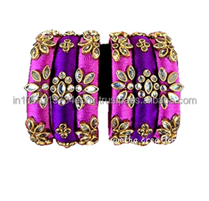 Brazaletes de hilo de seda India Pulseras Kundan multicolores Brazaletes de moda Favor de la boda Regalo de devolución Haldi Mehndi Shagun Regalos - Product Image 3