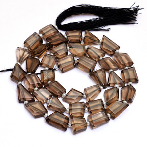 Perles de quartz fumé brun naturel facettées de 7 mm à 10 mm, qualité AAA+, pierres semi-précieuses, perles roulées à coupe dégradée pour la fabrication de bijoux - Product Image 1