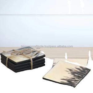 Juego de Posavasos de Cuerno Natural Artesanal Refinado, Artesanía Premium para Hoteles, Restaurantes, Bares, Cafeterías, Hogares, Decoración de Mesa, Protección - Product Image 6