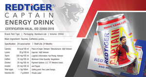 Bebida Energética Enlatada Red Tiger 330ml, Bebida Deportiva con Taurina, Bebidas Energéticas, OEM, Marca Privada, Proveedor de Vietnam, Venta al por Mayor - Product Image 3