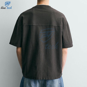 Camiseta Oversize Personalizada para Hombre, 100% Algodón, Lavado Ácido, Hombros Caídos, Corte Holgado, Estilo Urbano, Lisa - Product Image 5