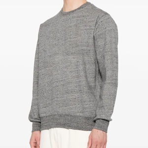 <b>Men</b> Crew Neck Long Sleeve Nonwoven Breathable Quick Dry Sweatshirt Plain Grey 100% Cotton All Seasons Wear - Product Image 4