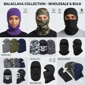 Outdoor Striped Balaclava Custom Full Face Winter Mask Breathable Waterproof Spandex/Polyester Adjustable Unisex for Sports - Product Image 2