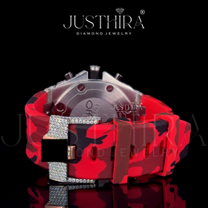 Elegante reloj con diamantes cultivados en laboratorio, con piedras brillantes y un diseño atemporal para el lujo diario, procedente de la India. - Product Image 5