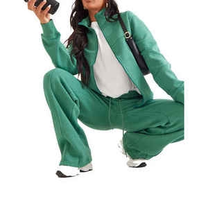 Trajes Deportivos Casuales de Invierno para Mujer, Manga Corta, Cuello Alto, Secado Rápido, Transpirables, Sólidos, de Alta Calidad, al por Mayor, para Correr - Product Image 6