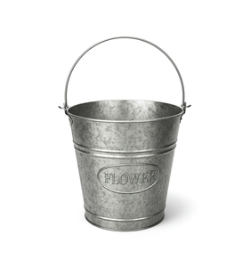 Seau en métal galvanisé style ferme, seau à fleurs galvanisé foncé, pot de fleurs décoratif en étain pour intérieur et extérieur - 3,9 pouces - Product Image 2