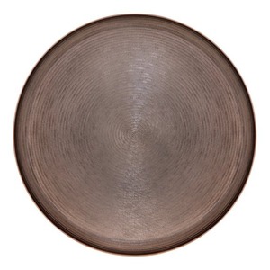 Plateau décoratif rond en cuivre, style rustique, finition patinée antique, pièce unique - Product Image 2