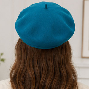 Luxury Merino Wool <b>Beret</b> Hat Soft Warm Felt <b>Beret</b> with Floral Embroidery for Casual Streetwear and Travel - Product Image 4