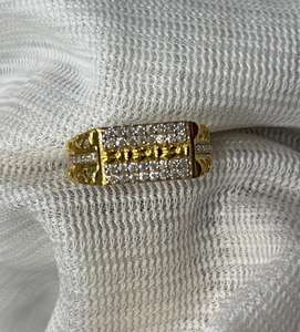 Anillo de Sello de Lujo Dorado para Hombre, con Circonita Cúbica Cuadrada Iced Out, Joyería Hip Hop, Anillo de Dedo de Boda con Diamantes CZ para Hombre - Product Image 2