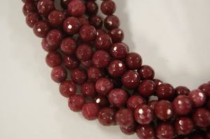 <b>Ruby</b> Jade Faceted Round Gemstone Beads AA+ Quality Color Change Effect Red Jewelry Making Loose Beads Wholesale - Product Image 4