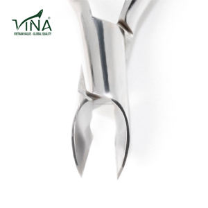 Pince à cuticules à mâchoire lisse VNC-666 acier au carbone Vina semi-incurvé pour artistes à ongles - Product Image 2