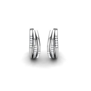 Boucles d'oreilles créoles en argent sterling 925 plaqué or rose, micro-incrustation de zircon, triple couche, bijoux géométriques, cadeau pour femmes et enfants - Product Image 4