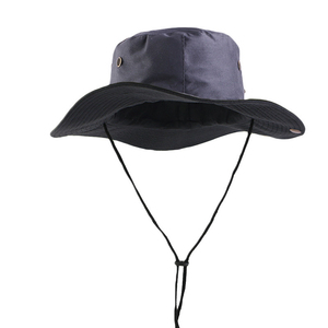 Chapeau de pêcheur uni en coton avec protection solaire pour hommes et femmes, chapeau à large bord pour usage extérieur, casquette pliable - Product Image 4