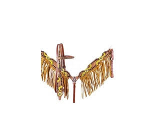 Brida de caballo occidental personalizable tallada a mano de cuero turquesa envejecido Headstalls Breastplate con incrustaciones de cuentas opciones disponibles - Product Image 1