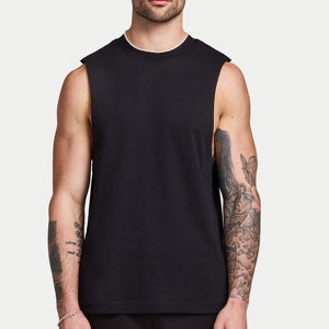 Camisetas sin mangas de lujo para hombre, camisetas de tirantes con cuello redondo, personalizadas, 100% algodón orgánico, estilo urbano, para hombre - Product Image 2