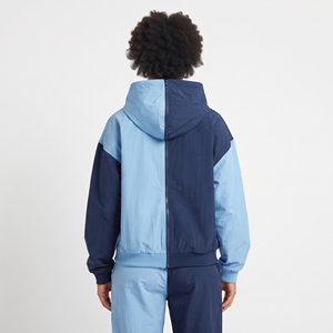 Breathable Women's Oversized Full Zip <b>Hoodie</b> <b>Lightweight</b> Nylon Two Tone Casual Long Sleeve Outerwear - Product Image 6