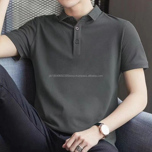 Polo à manches courtes pour homme avec logo personnalisé OEM, style coréen, décontracté, grande taille, t-shirt d'été - Product Image 3