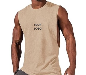 Camiseta sin Mangas con Capucha para Hombre, con Logotipo Personalizado, 100% Algodón, Ecológica, de Secado Rápido, Ligera, Transpirable, Chaleco Deportivo de Verano - Product Image 3