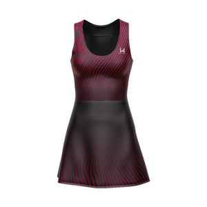 Personalized Women's Striped Printed Tennis Dress Sleeveless Quick Dry Sublimated Printed Front Logo Women's Golf Wear <b>Skirts</b> - Product Image 4