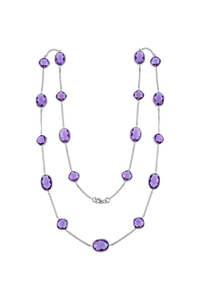 Collar de amatista en plata de ley 92.5 KLSS-40197 - Product Image 2