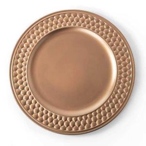 Vajilla de lujo para mesa de comedor: Platos redondos dorados para decoración de bodas y eventos, aptos para uso alimentario. - Product Image 3