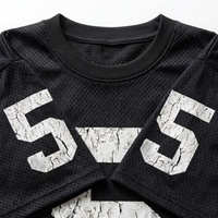 Übergroßes Mesh-T-Shirt, Boxy Cropped American Football Trikot, personalisiertes Cropped Fußballtrikot, Streetwear Fan-Shirt, Mesh-Gewebe