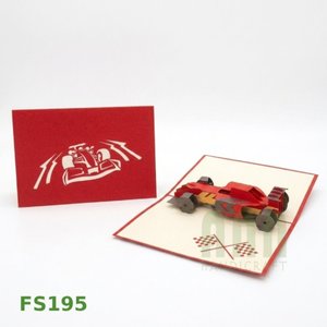 ANN HANDICRAFT Tarjeta de Felicitación 3D Pop-up Hecha a Mano en Vietnam, Personalizable, con Diseño de Coche de Fórmula 1, Invitaciones de Papel Troquelado de 4 Colores, FS195 - Product Image 4